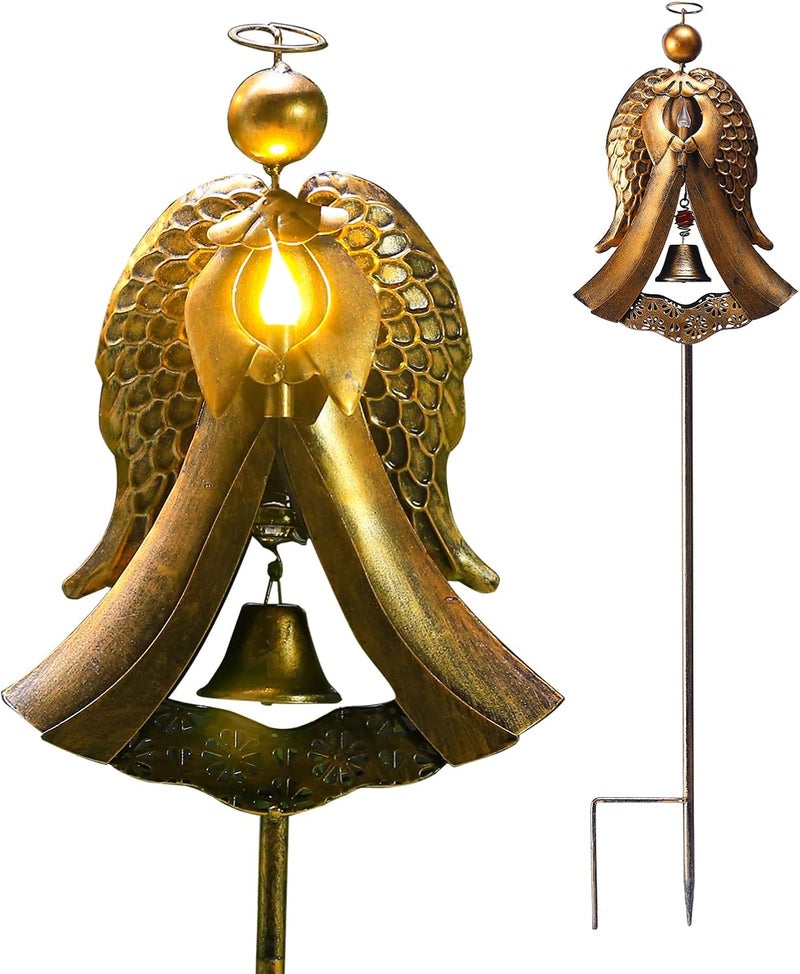 Homight Solar Metal Angel Stake Grave Decorations for Cemetery Perfect as Angel Remembrance & Sympathy cemetary Grave Decorations Gifts for Pets and Lost Love Ones (Angel Stake) - Image 1